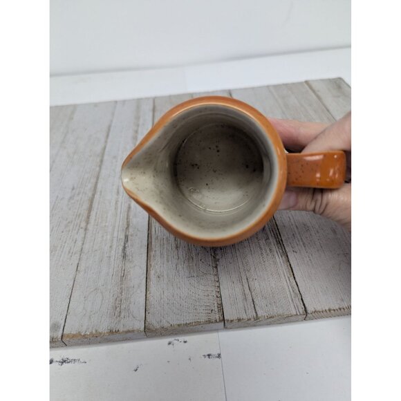 Imperial W. Dalton Stoneware Creamer Sugar w lid Set Speckled Tangerine Vintage - Picture 9 of 12